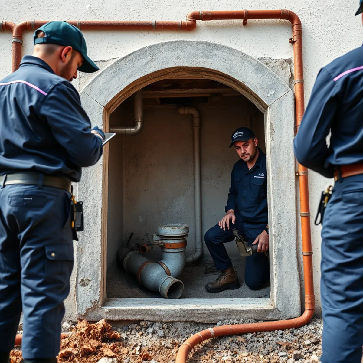 Older plumbing opened for pipe-condition evaluation in a Miami home