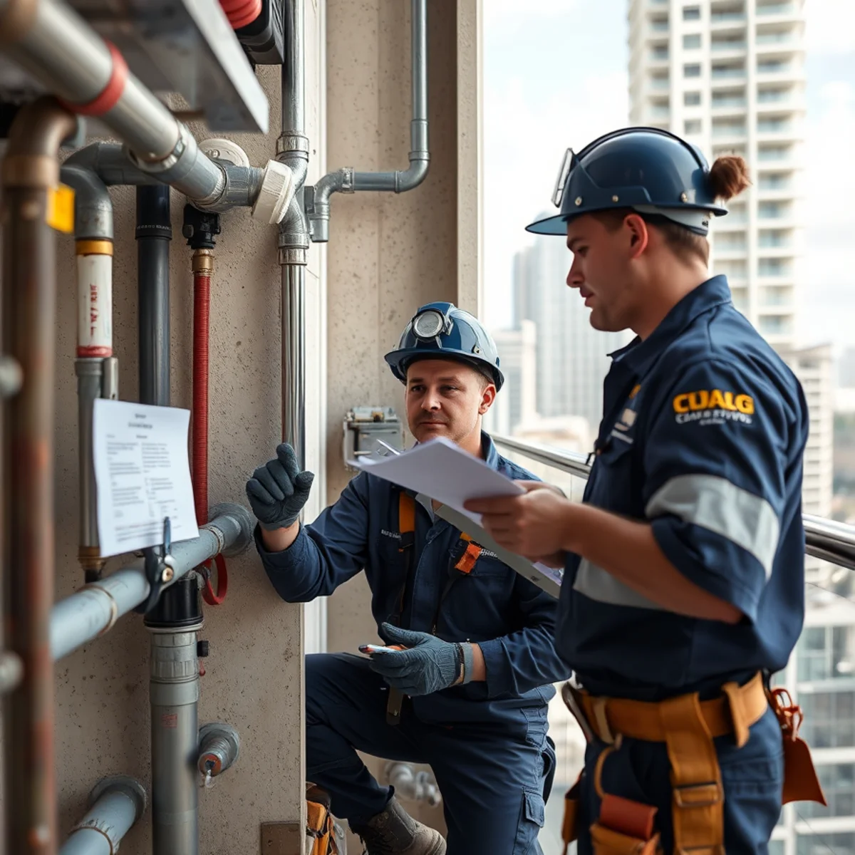 Plumber repairing an in-wall shower valve in a Miami condo