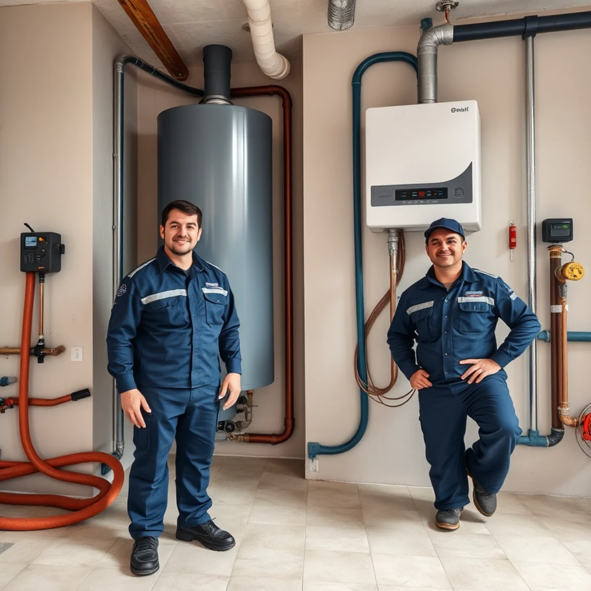 Tankless water heater being serviced for a Miami home