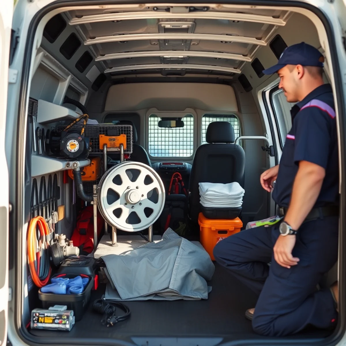 Organized BH Plumbing & Drain Service service van equipment prepared for Miami plumbing calls