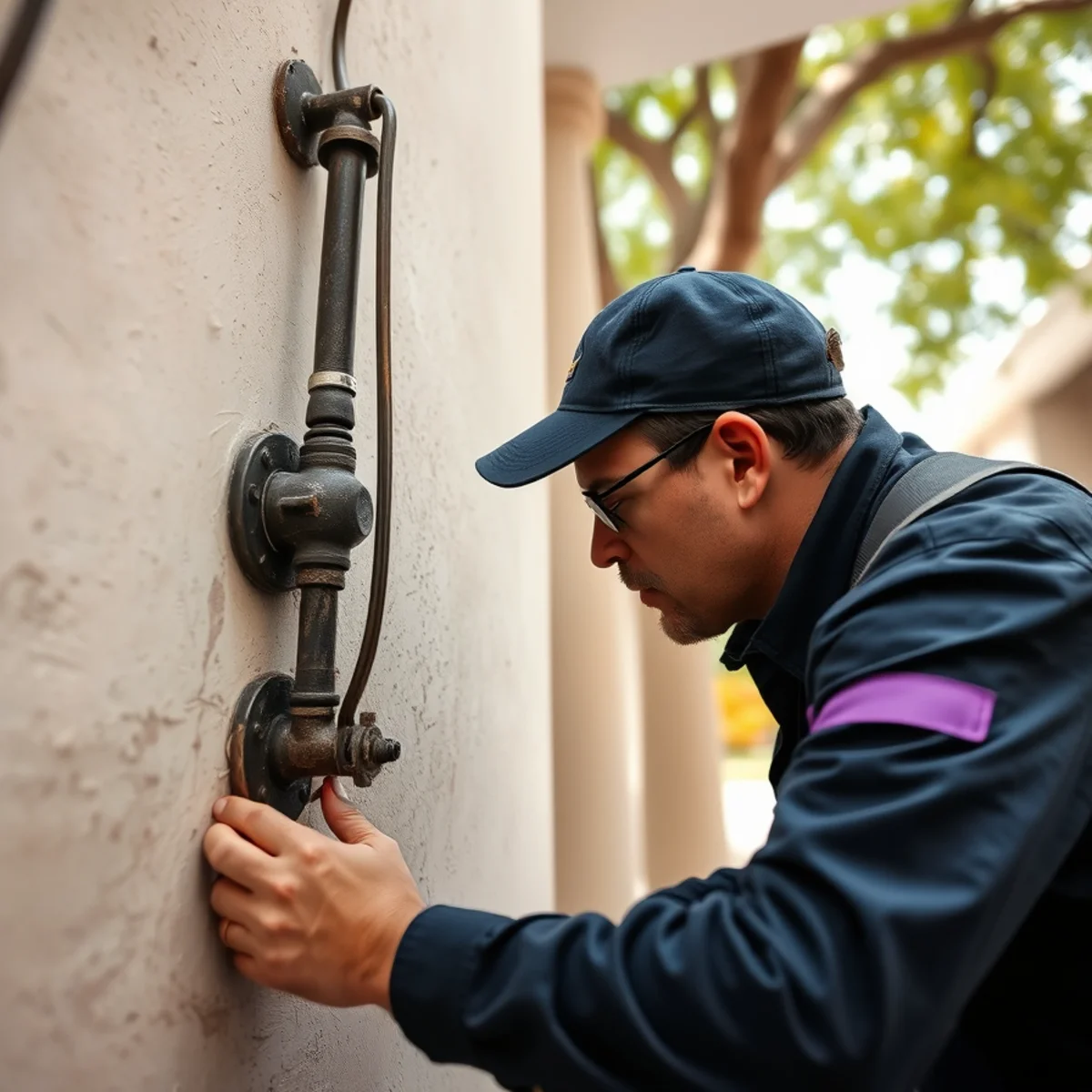 BH Plumbing & Drain Service technician preparing plumbing service at a Coral Way, Florida property