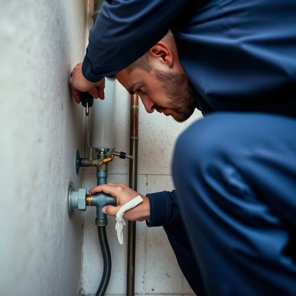 BH Plumbing & Drain Service technician preparing plumbing service at a Country Walk, Florida property