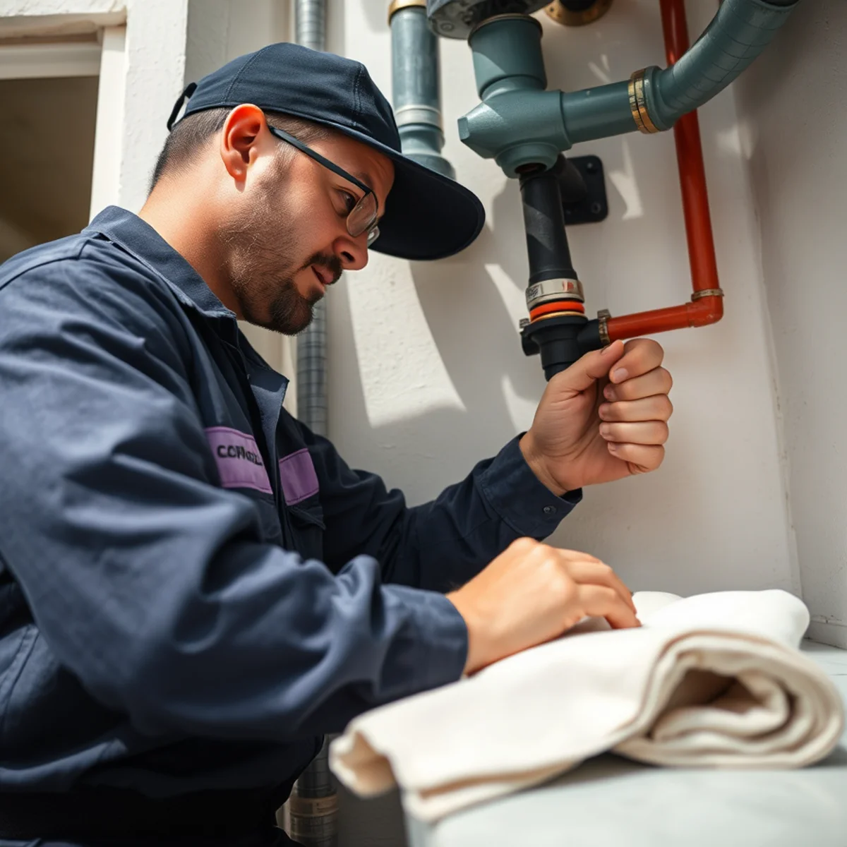BH Plumbing & Drain Service technician preparing plumbing service at a Dania Beach, Florida property
