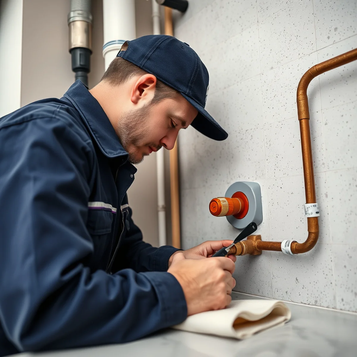 BH Plumbing & Drain Service technician preparing plumbing service at a Edgewater, Florida property