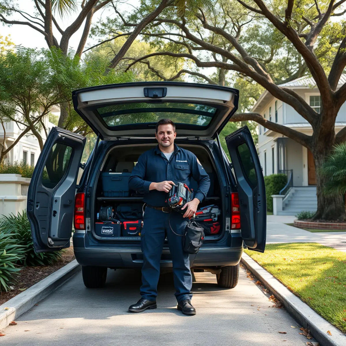 BH Plumbing & Drain Service service vehicle for plumber calls in El Portal, Florida