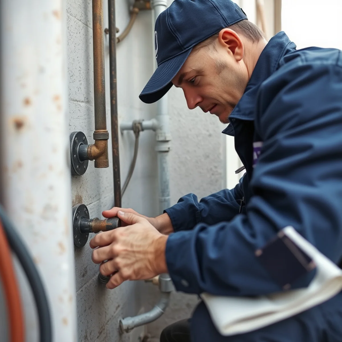 BH Plumbing & Drain Service technician preparing plumbing service at a Gladeview, Florida property
