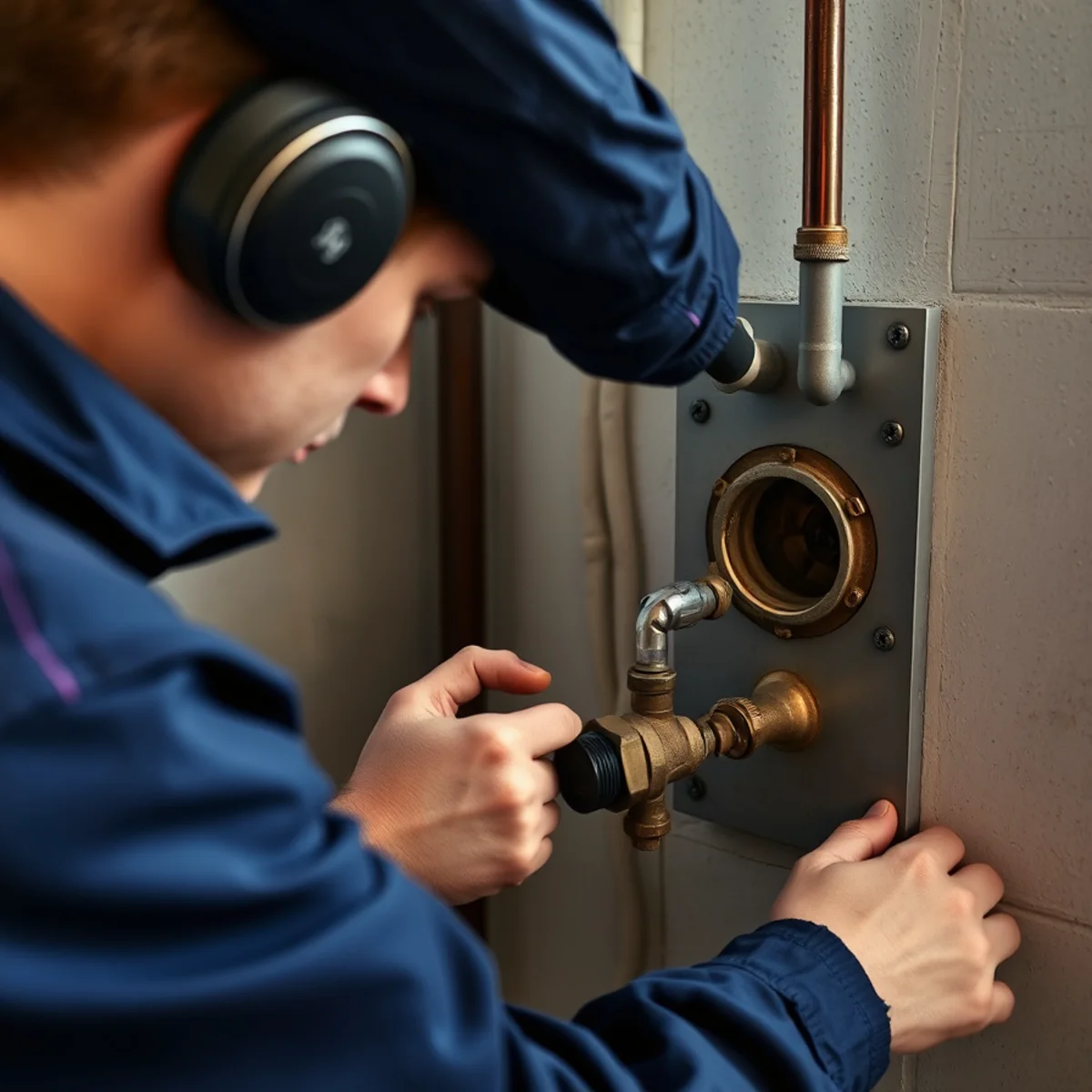 BH Plumbing & Drain Service technician preparing plumbing service at a Goulds, Florida property