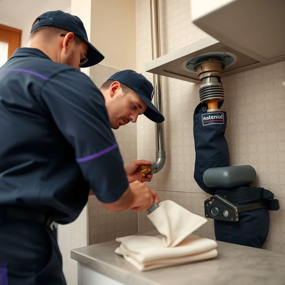 BH Plumbing & Drain Service technician preparing plumbing service at a Hallandale Beach, Florida property