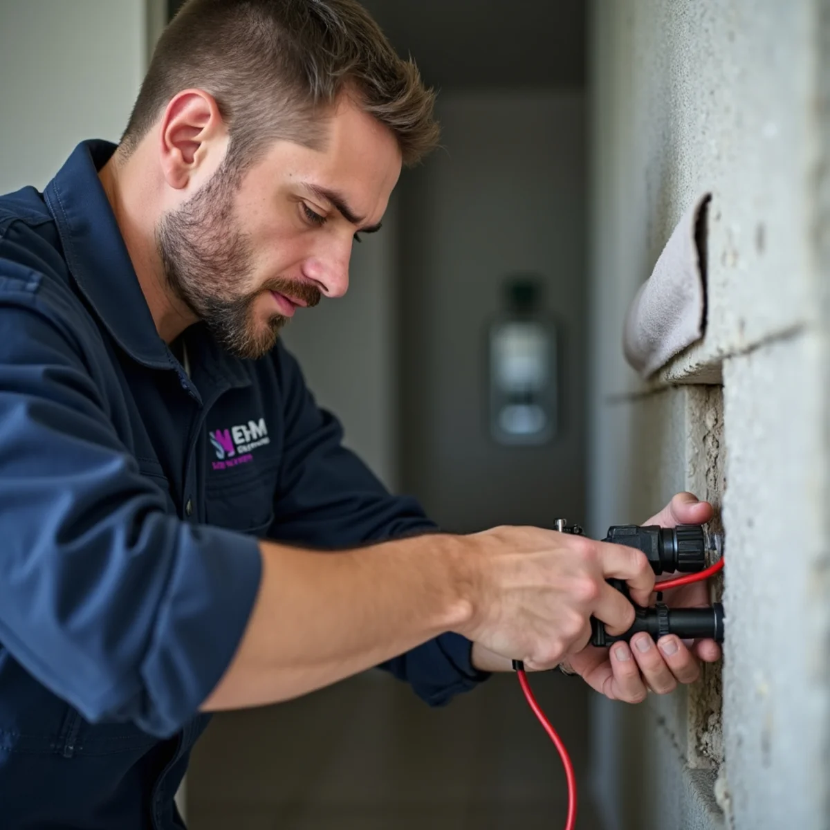 BH Plumbing & Drain Service technician preparing plumbing service at a Hialeah Gardens, Florida property