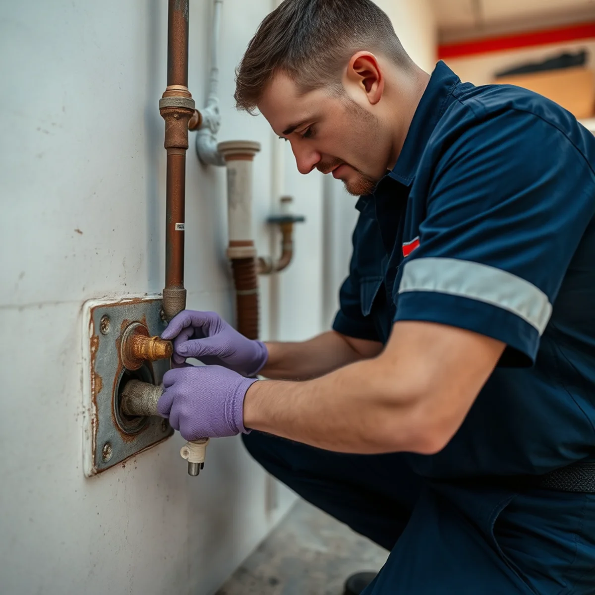 BH Plumbing & Drain Service technician preparing plumbing service at a Islamorada, Florida property