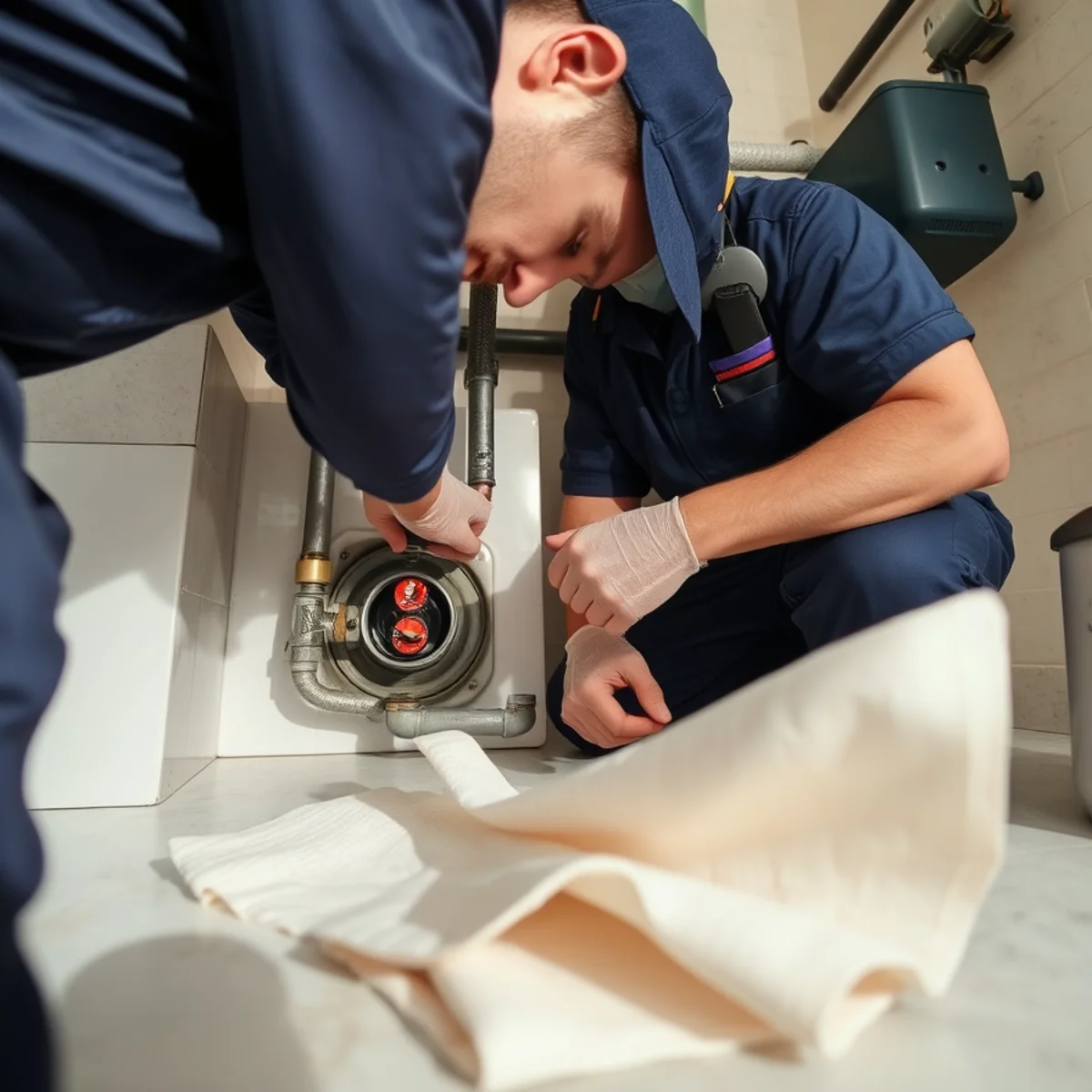 BH Plumbing & Drain Service technician preparing plumbing service at a Kendall West, Florida property