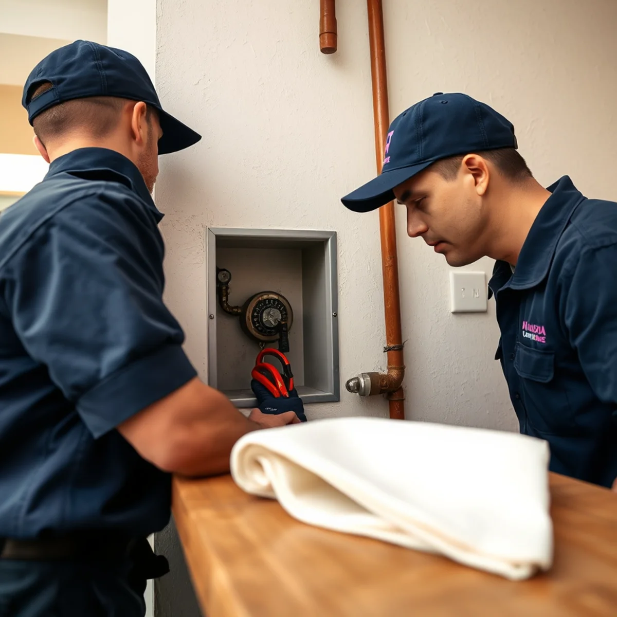 BH Plumbing & Drain Service technician preparing plumbing service at a Key Biscayne, Florida property