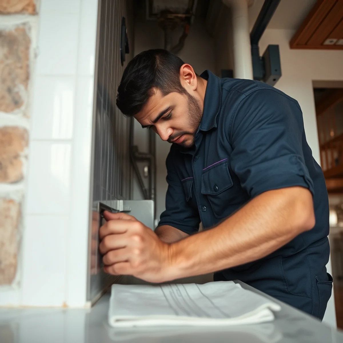 BH Plumbing & Drain Service technician preparing plumbing service at a Little Havana, Florida property