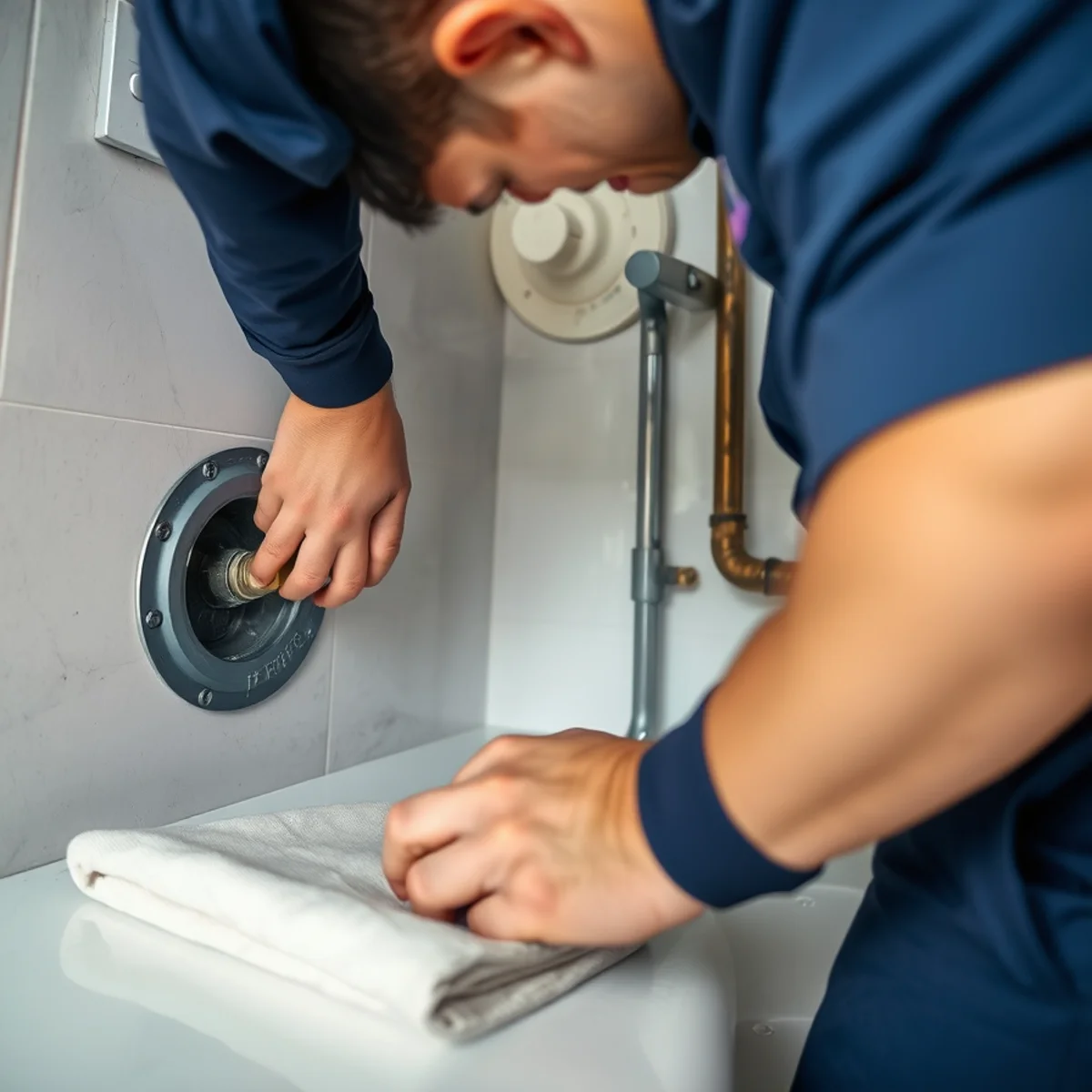 BH Plumbing & Drain Service technician preparing plumbing service at a Miami Beach, Florida property