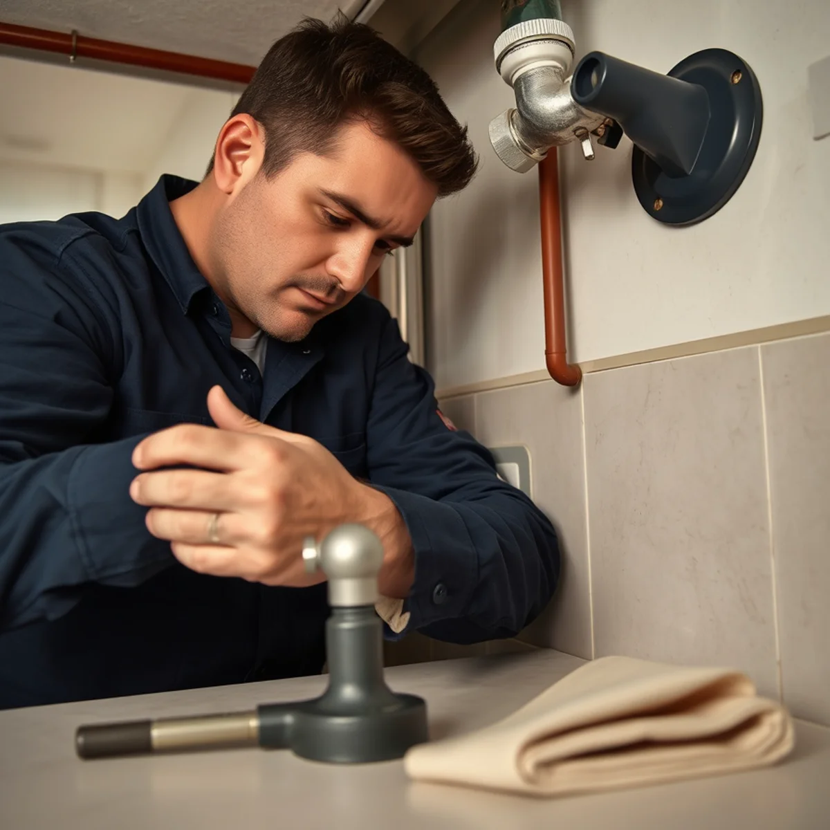 BH Plumbing & Drain Service technician preparing plumbing service at a Miami Gardens, Florida property