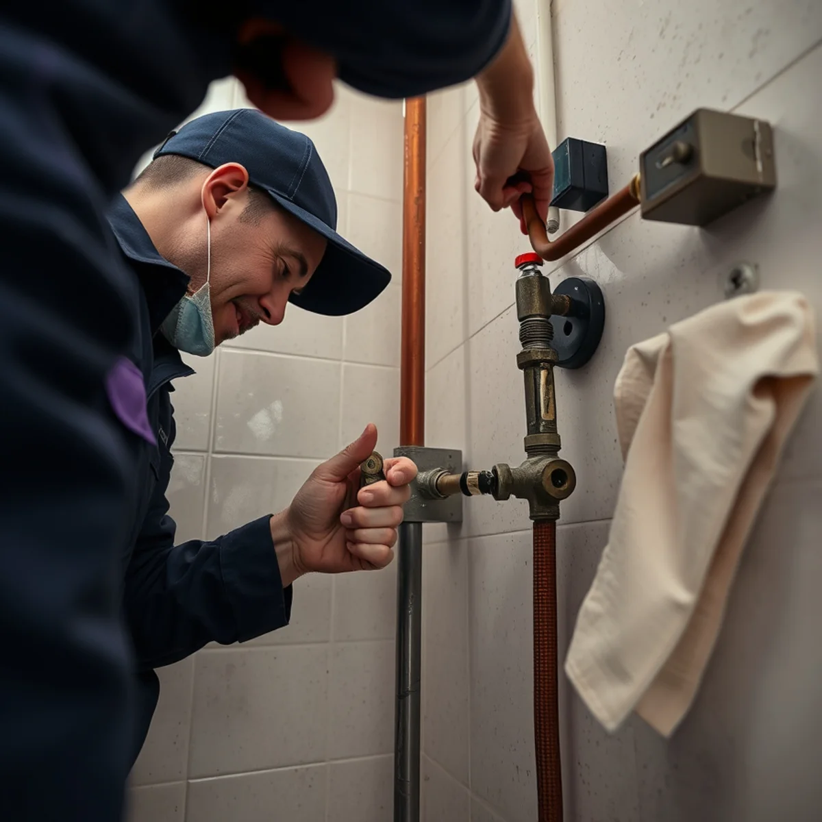 BH Plumbing & Drain Service technician preparing plumbing service at a North Miami Beach, Florida property