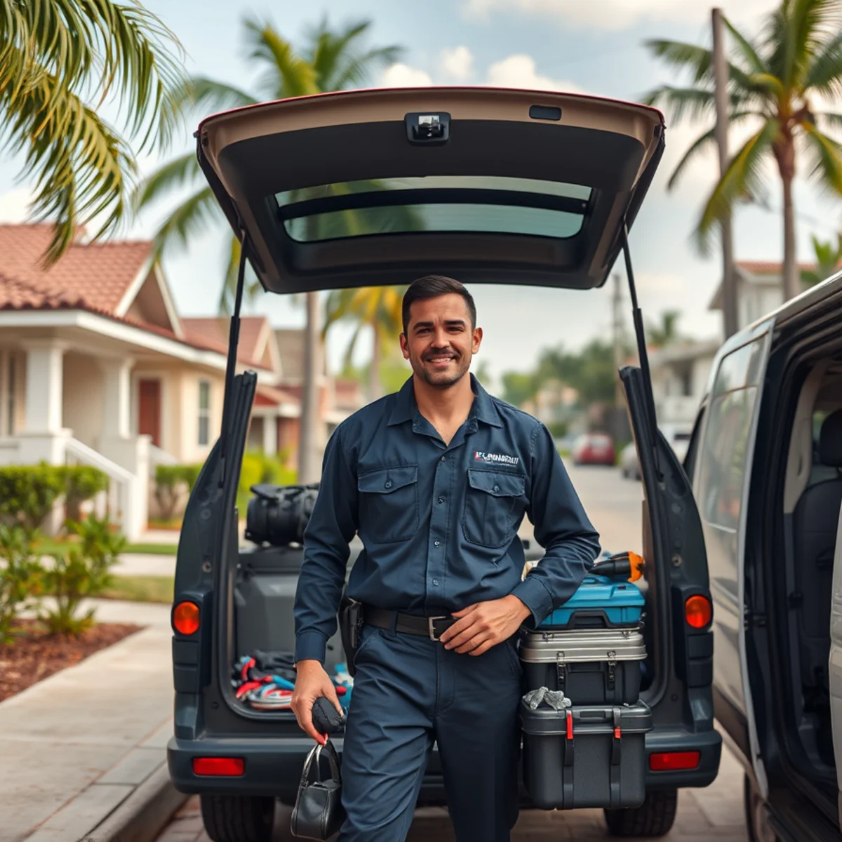 BH Plumbing & Drain Service service vehicle for plumber calls in Olympia Heights, Florida