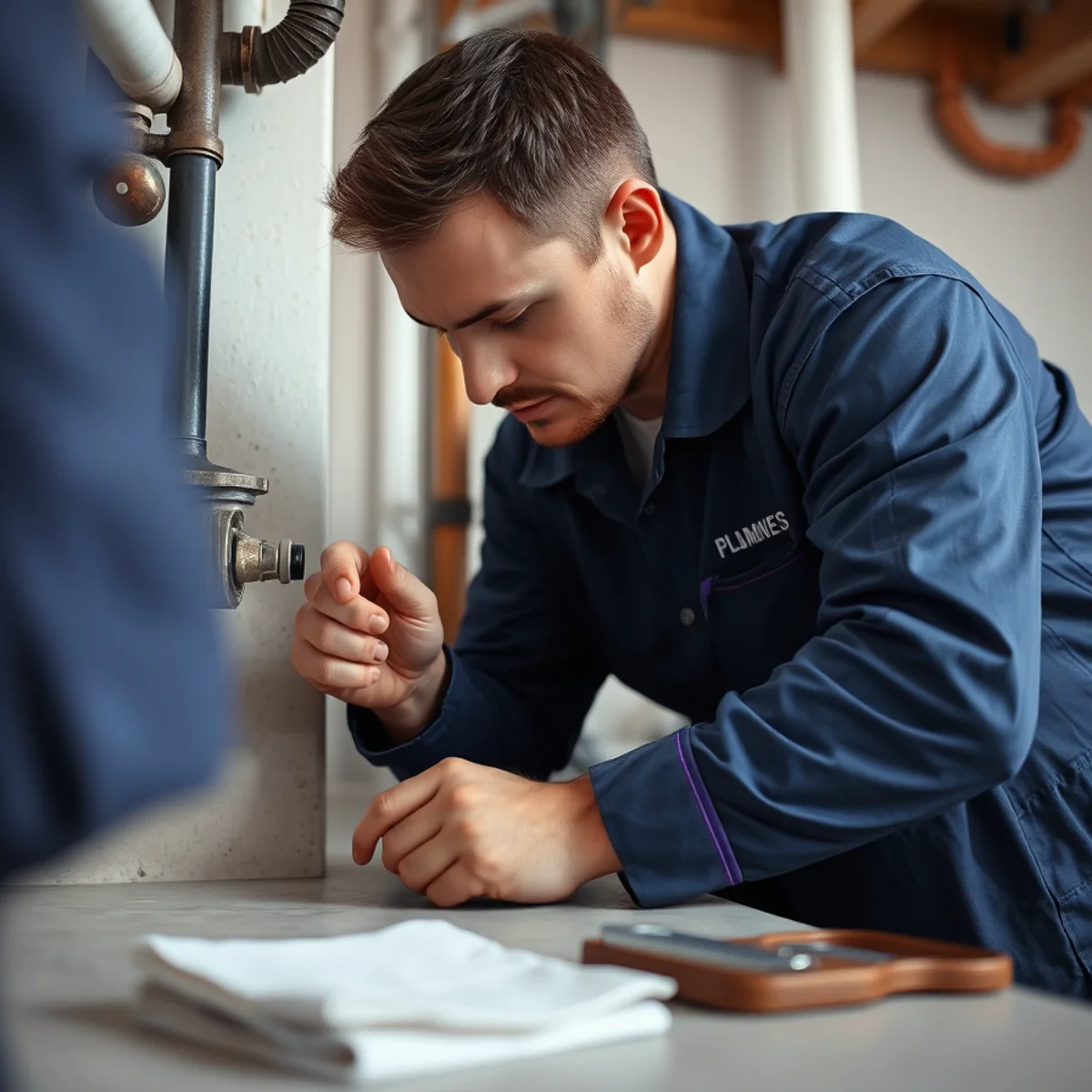 BH Plumbing & Drain Service technician preparing plumbing service at a Palmetto Estates, Florida property