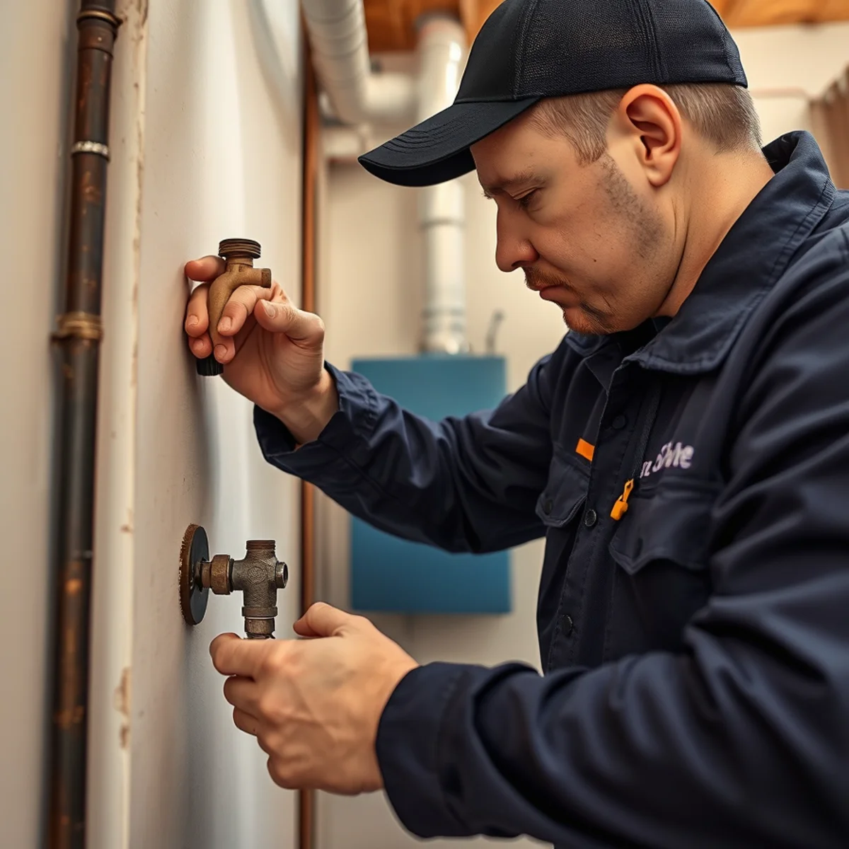 BH Plumbing & Drain Service technician preparing plumbing service at a Plantation, Florida property