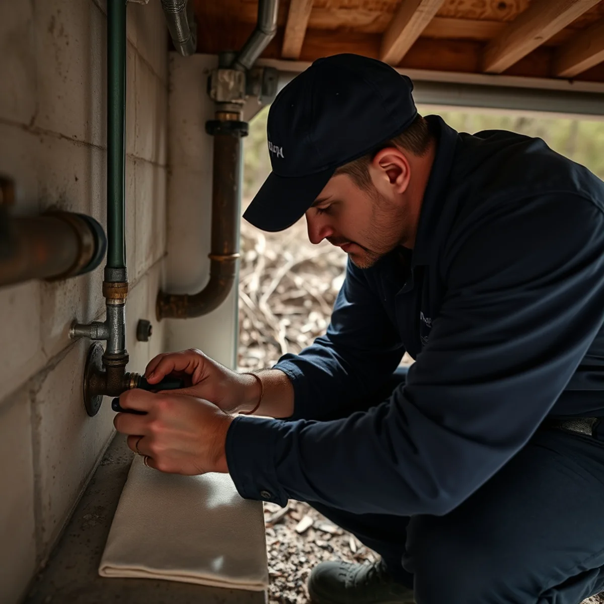 BH Plumbing & Drain Service technician preparing plumbing service at a Redland, Florida property