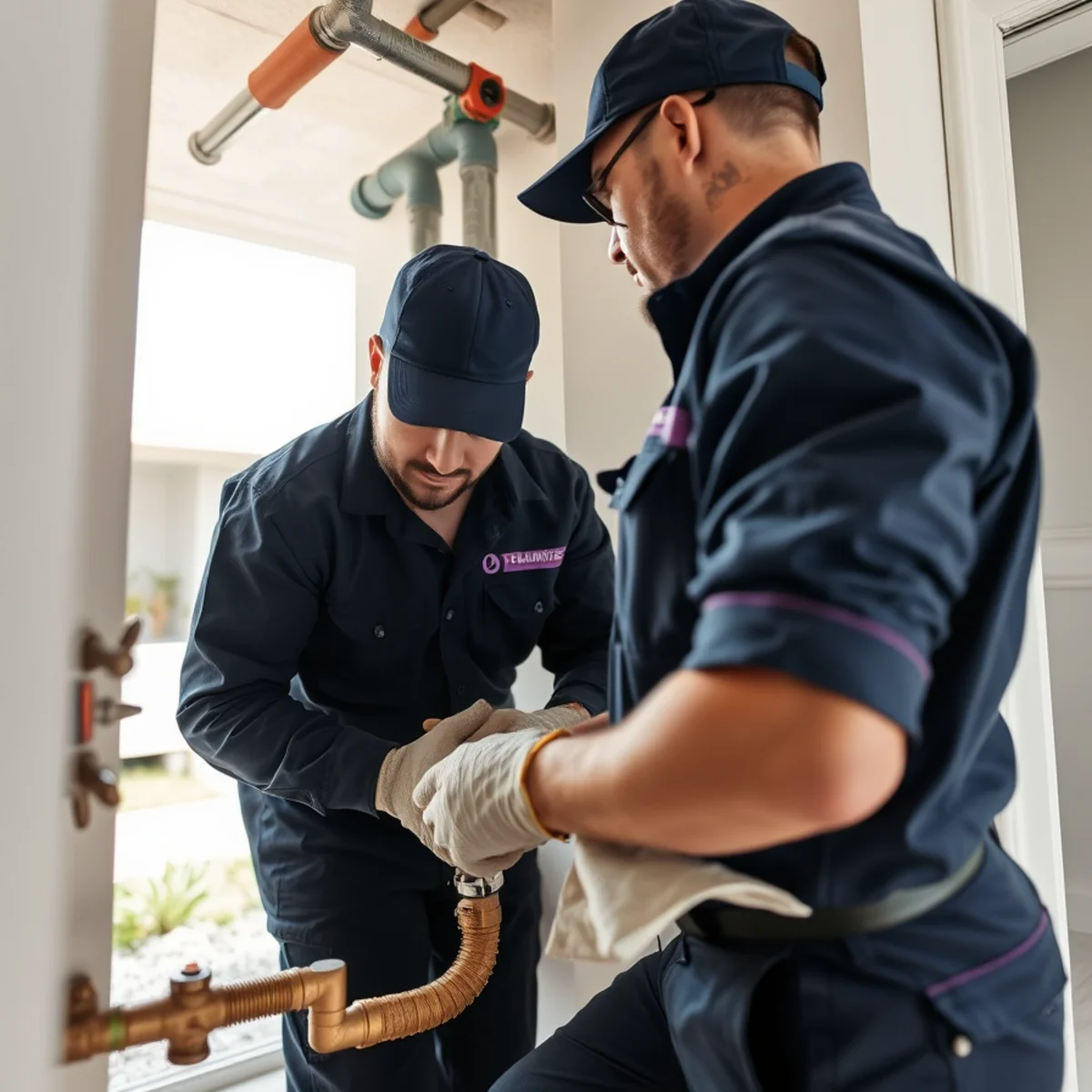 BH Plumbing & Drain Service technician preparing plumbing service at a Saga Bay, Florida property