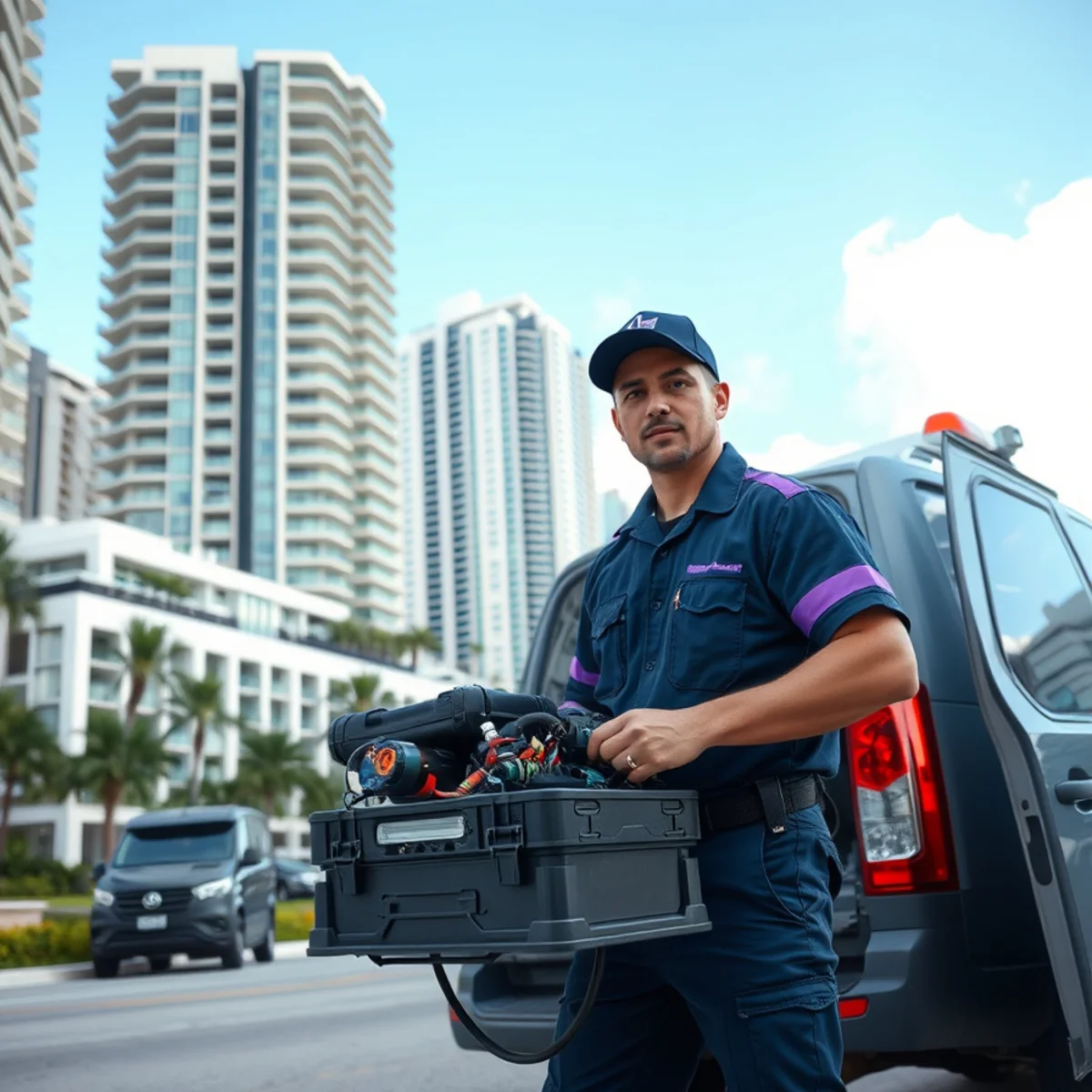 BH Plumbing & Drain Service service vehicle for plumber calls in Sunny Isles Beach, Florida