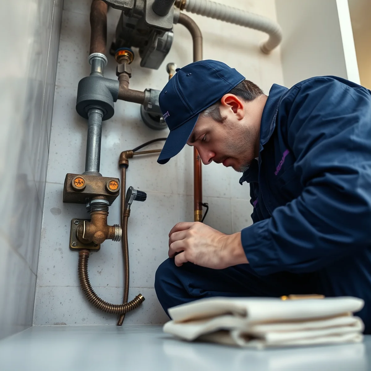 BH Plumbing & Drain Service technician preparing plumbing service at a Surfside, Florida property