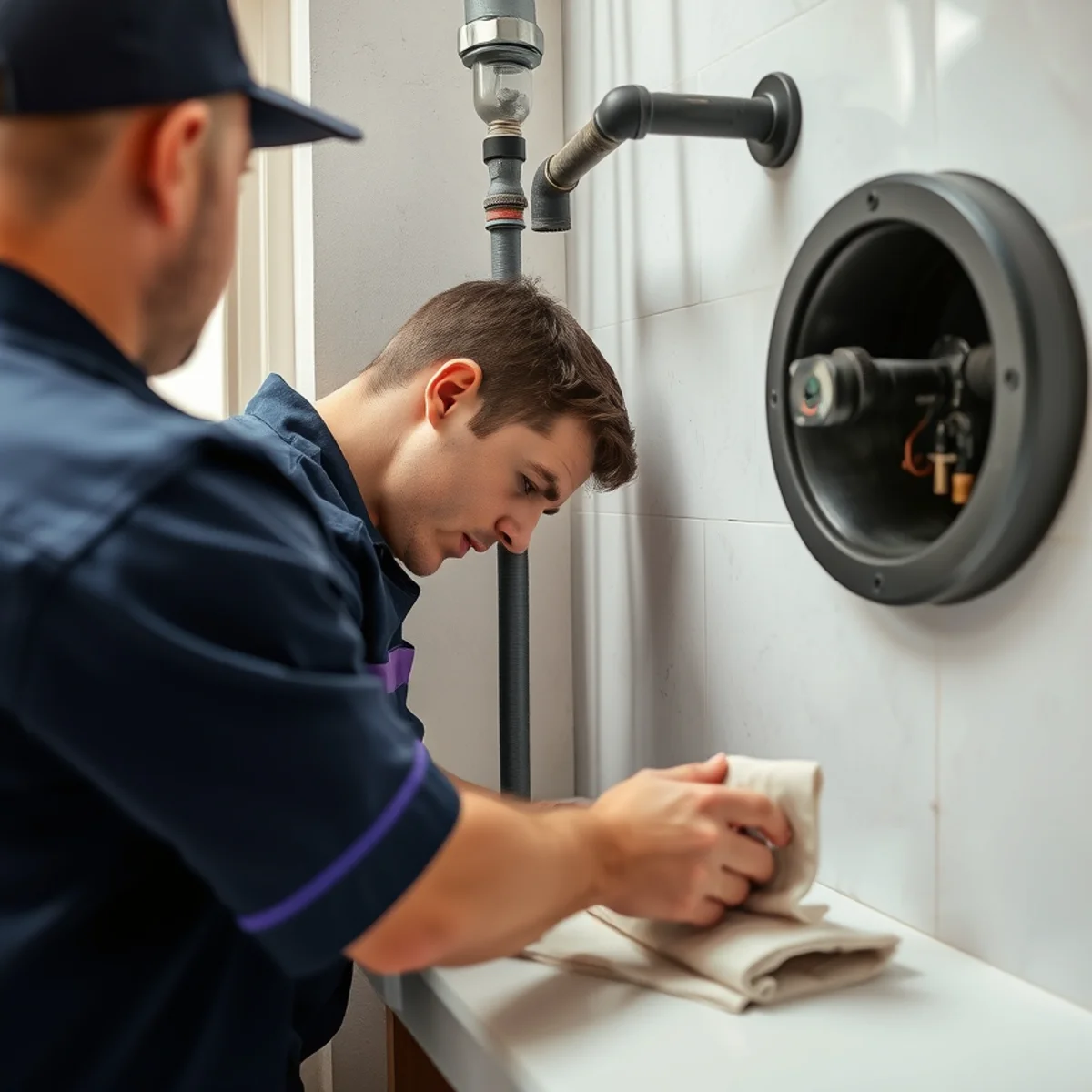 BH Plumbing & Drain Service technician preparing plumbing service at a West Flagler, Florida property
