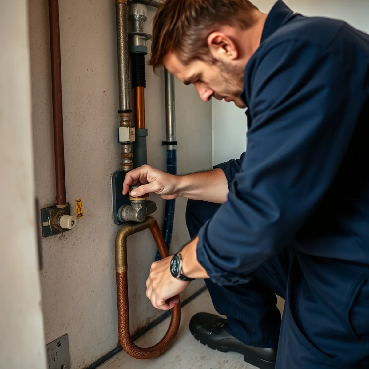 BH Plumbing & Drain Service technician preparing plumbing service at a West Little River, Florida property