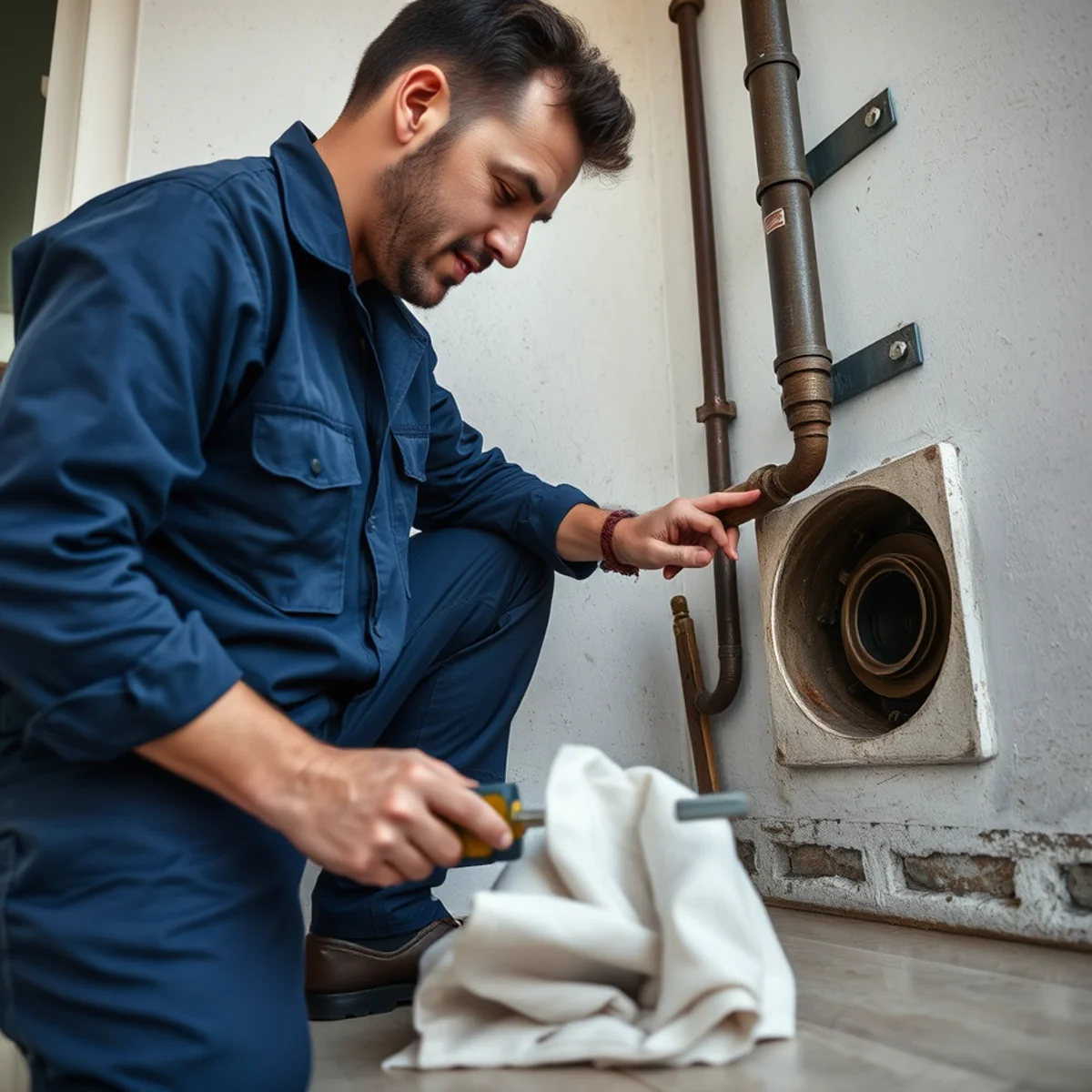 BH Plumbing & Drain Service technician preparing plumbing service at a Westchester, Florida property