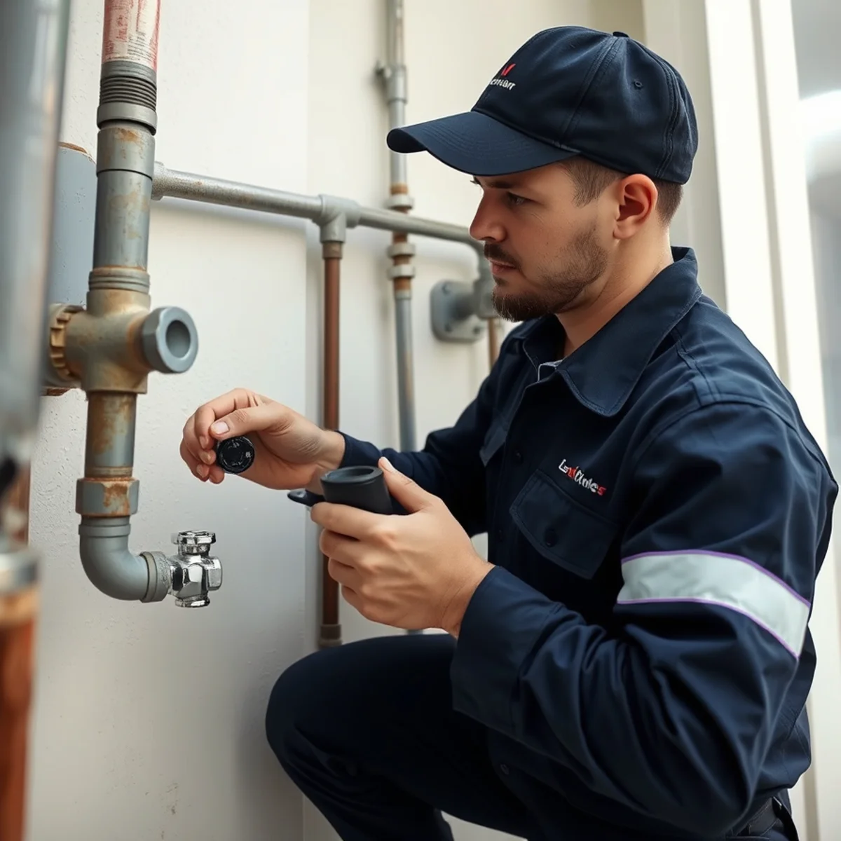 BH Plumbing & Drain Service technician preparing plumbing service at a Westview, Florida property