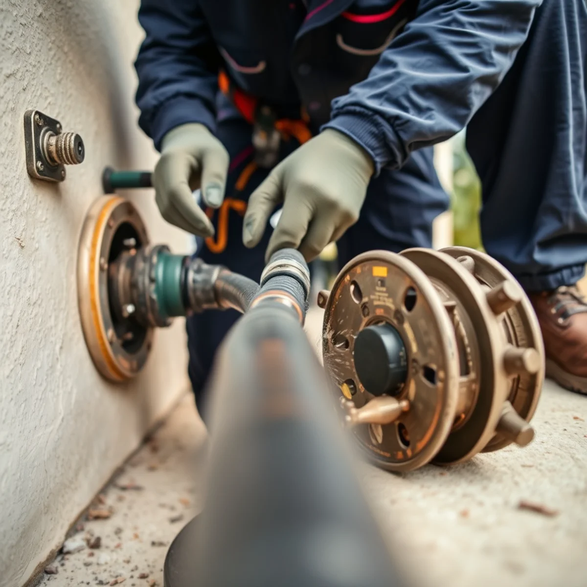 Hydro Jetting service in progress at a Miami, Florida property