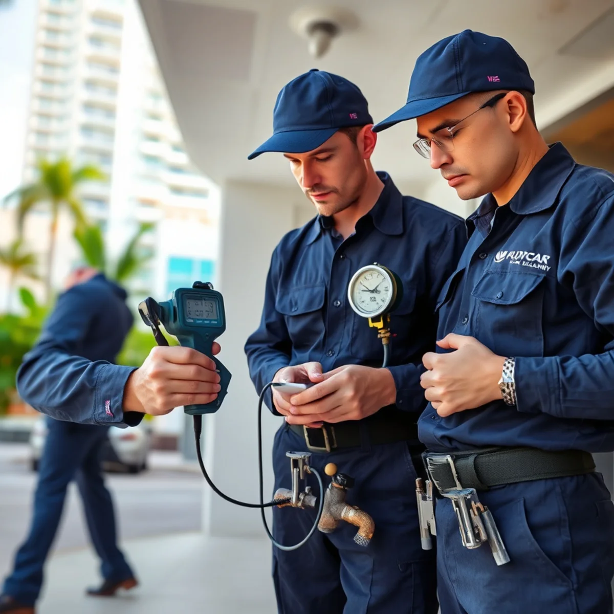 Leak Detection equipment for a Miami Beach, Florida plumbing property