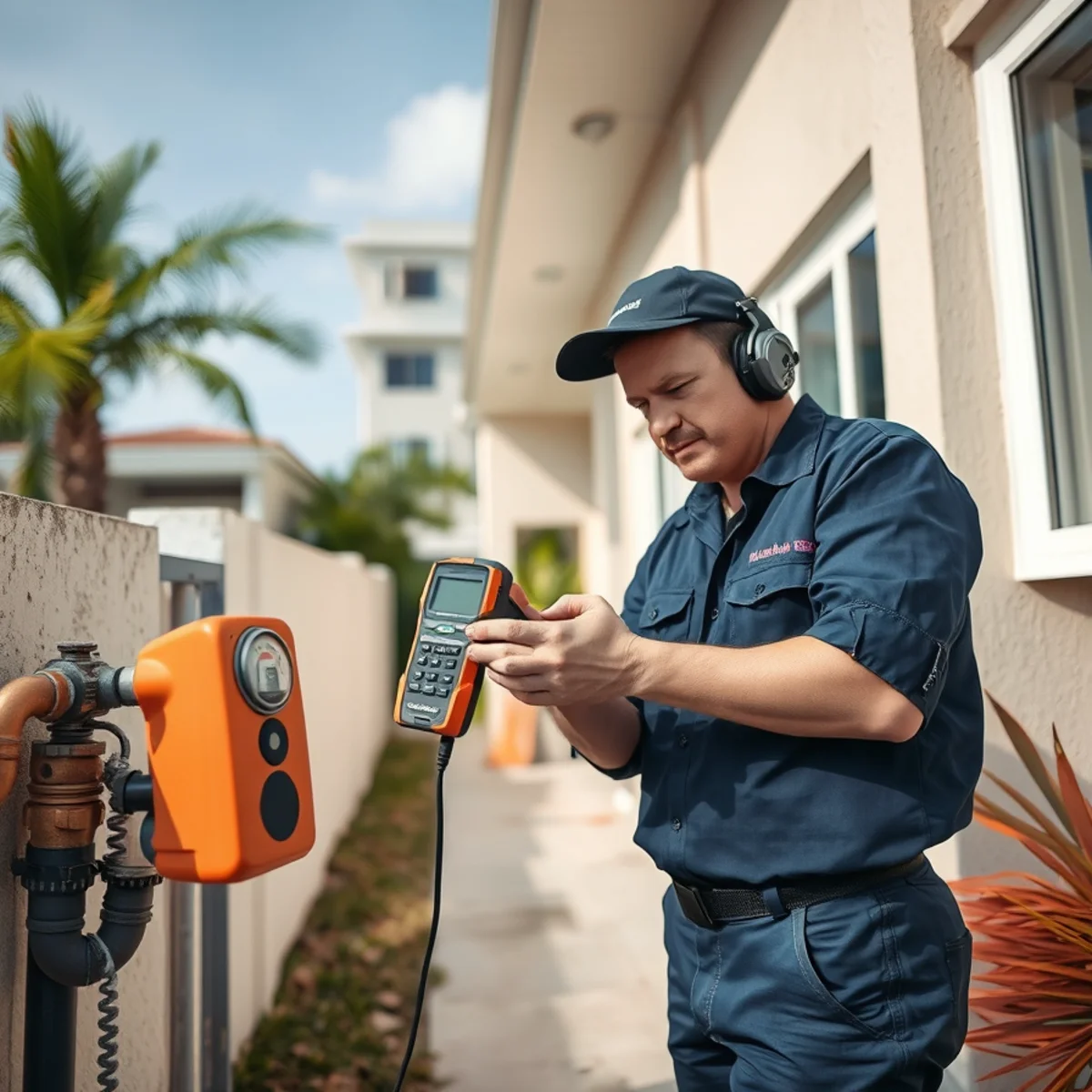Leak Detection equipment for a North Miami, Florida plumbing property