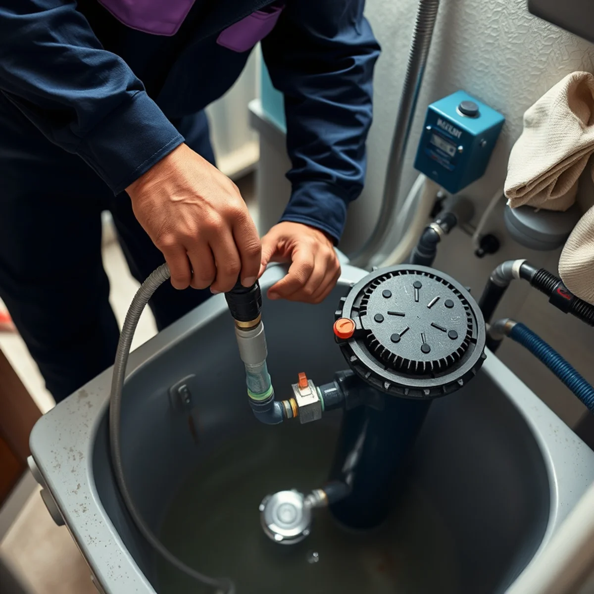 Sump Pumps service in progress at a Miami, Florida property