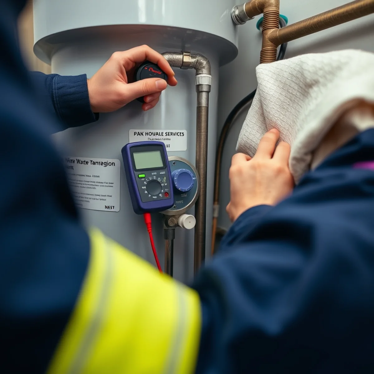 Water Heater Repair service in progress at a Miami, Florida property