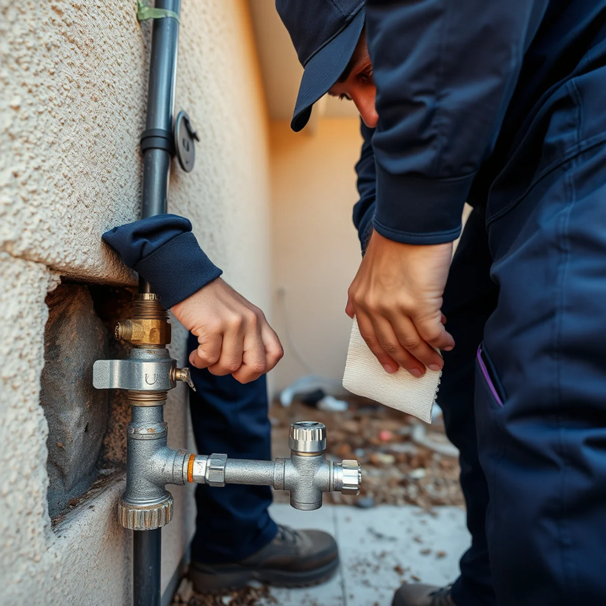 Water Lines service in progress at a Miami, Florida property